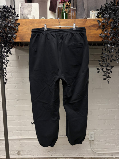 2021 Balenciaga ‘Paris’ Collegiate Embroidered Logo Black Cotton Sweatpants