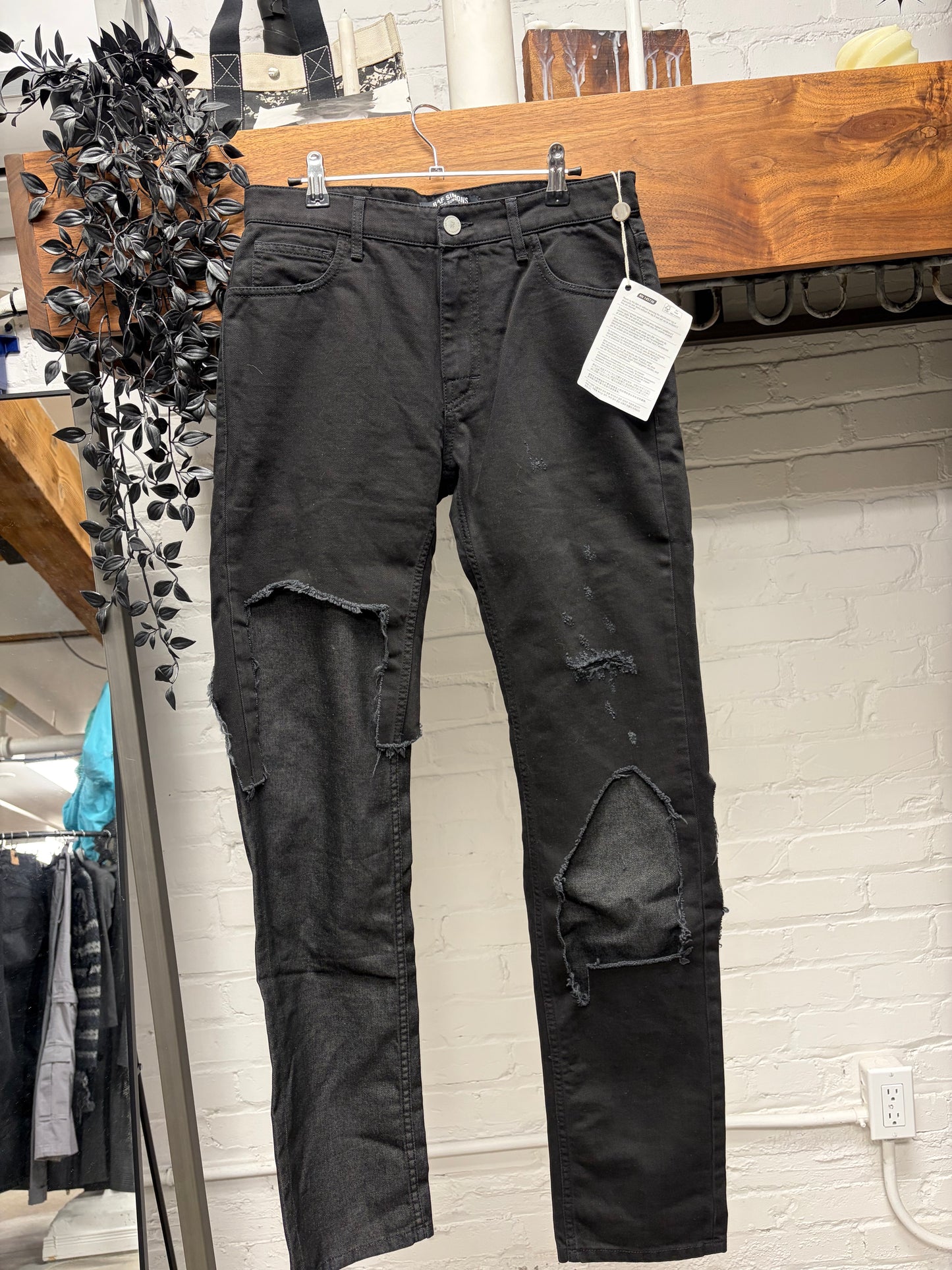 SS2023 Raf Simons Double Layered ‘Zombie’ Reconstructed Black Skinny Jeans