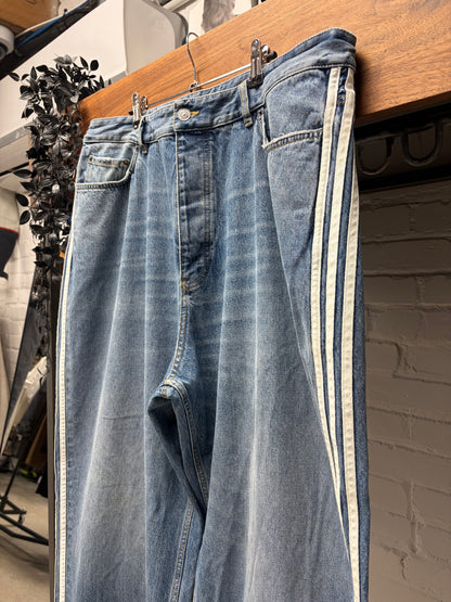 SS2023 Balenciaga x Adidas ‘Striped’ Blue Baggy Wide Leg Denim