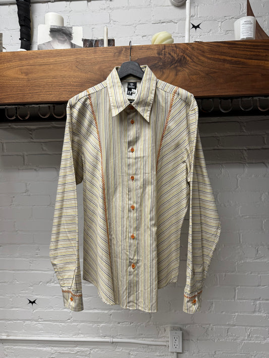 Vintage 90s Versace Jeans Couture Striped Button Down Shirt