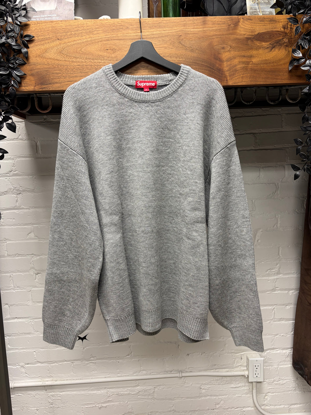 AW2024 Supreme x Thrasher ‘Cross Logo’ Grey Knit Sweater