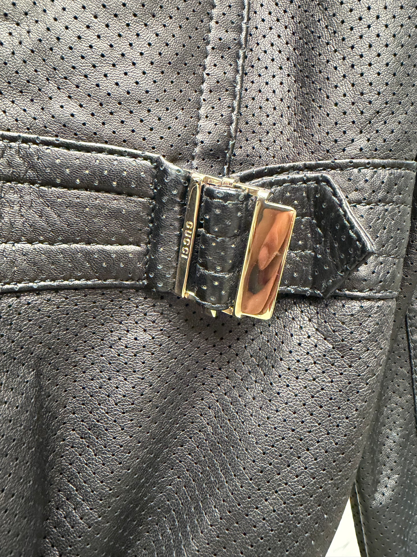 SS2005 Gucci by Frida Giannini Black Lambskin Leather Bomber Jacket
