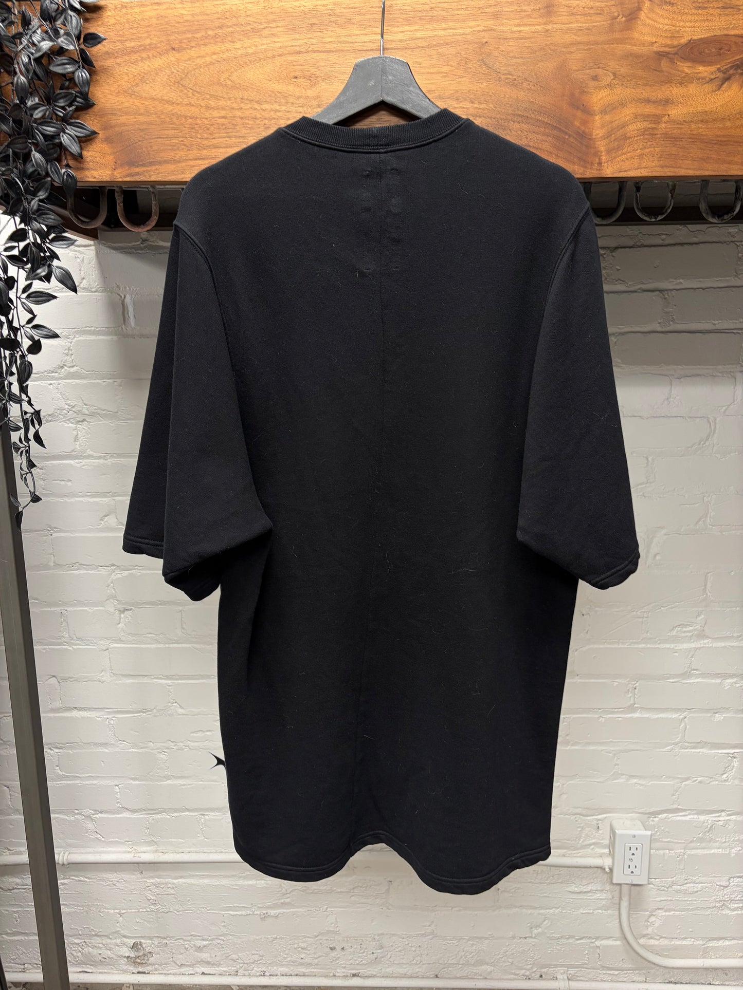 Rick Owens DRKSHDW Striped Black Short Sleeve Sweatshirt