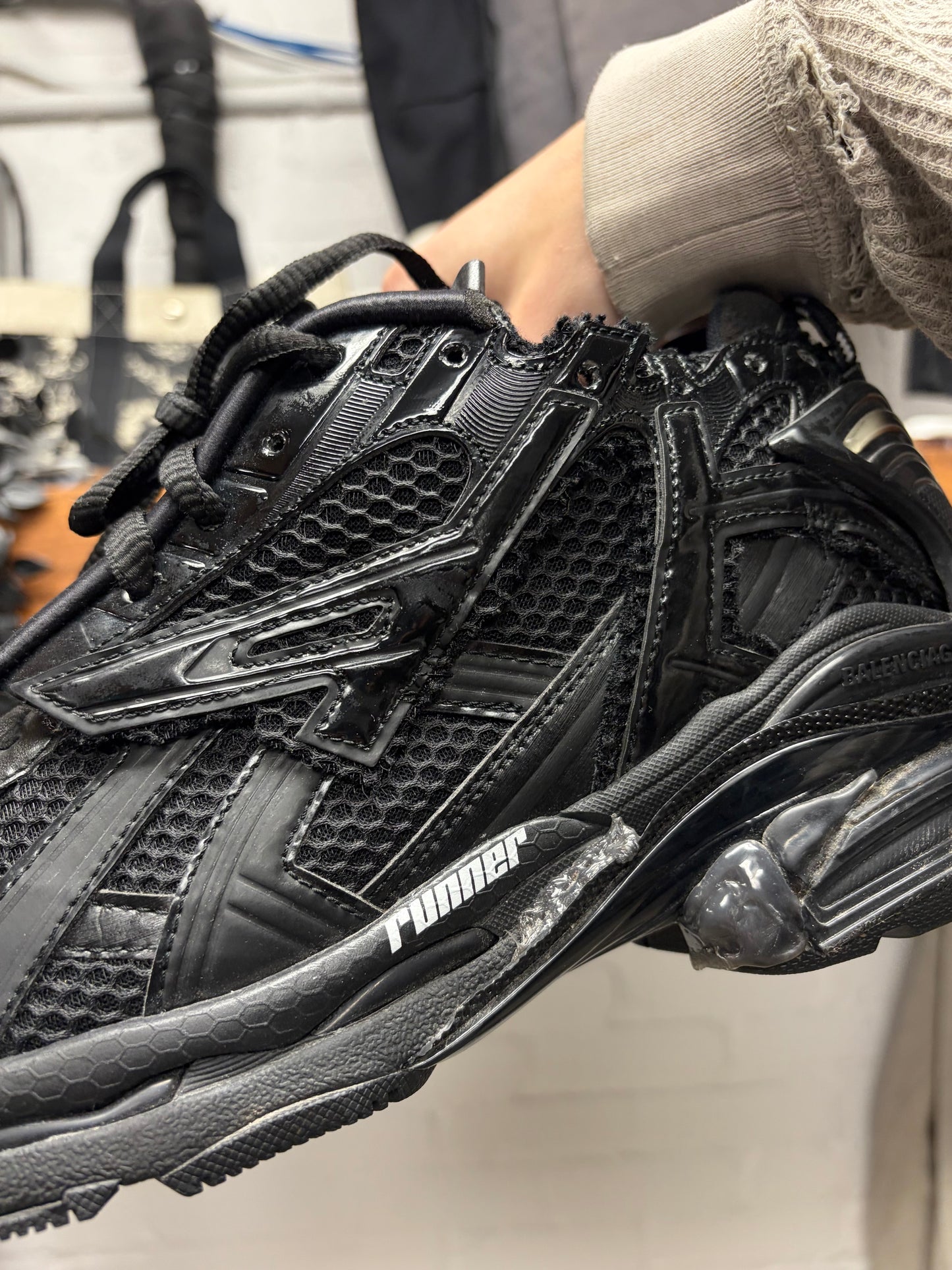 Balenciaga ‘Track Runner’ Black Low Top Athletic Sneakers