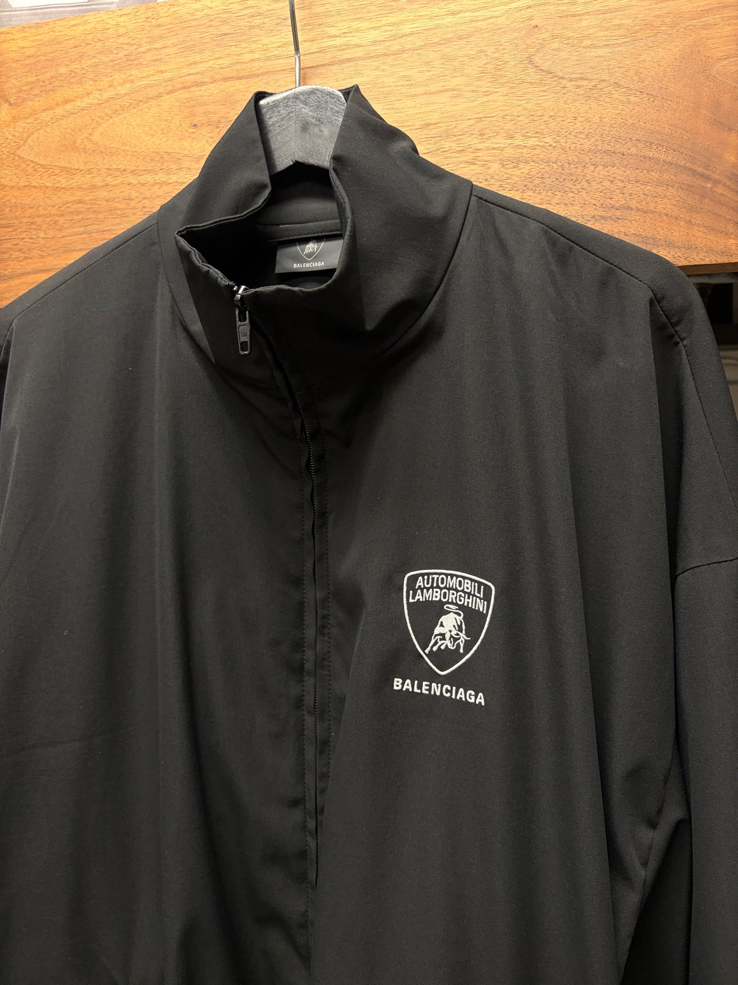 AW2025 Balenciaga x Lamborghini Black Oversized Track Jacket