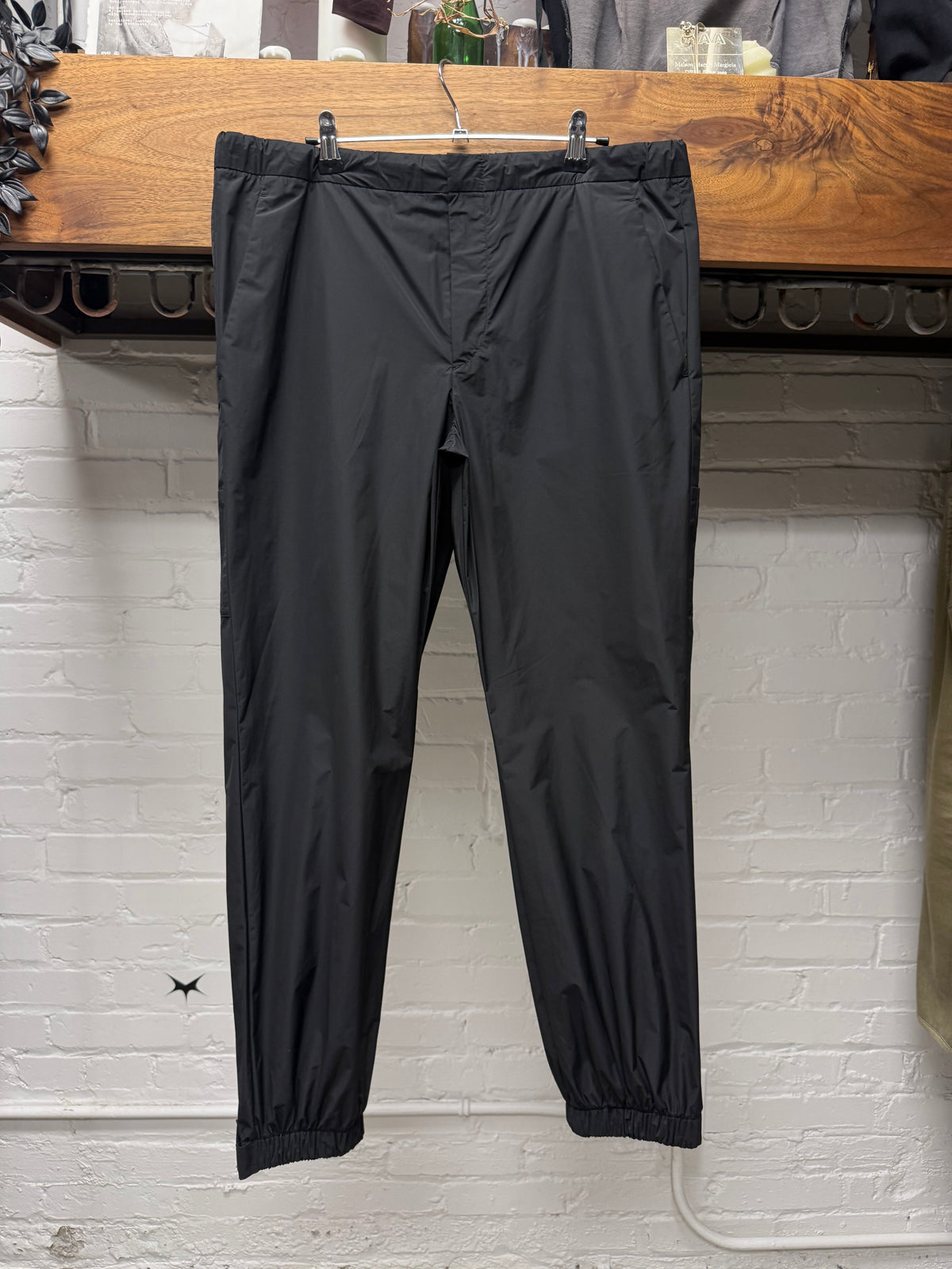 2018 Prada Black Nylon Gabardine Track Pants