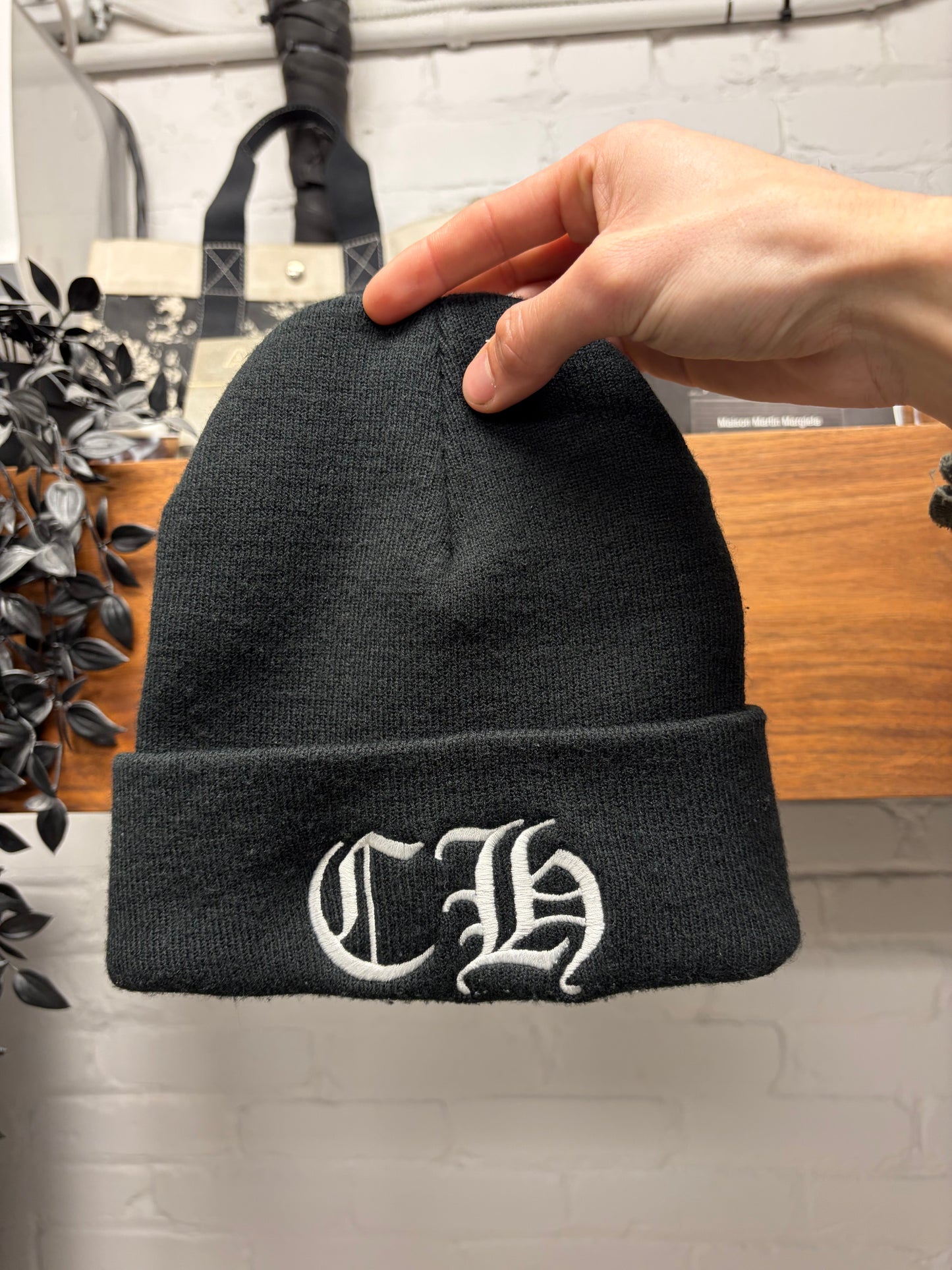 Chrome Hearts ‘CH’ Black Embroidered Logo Beanie