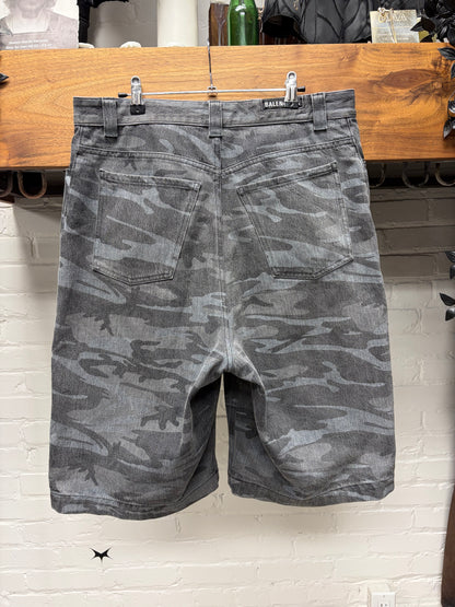 SS2021 Balenciaga Camo Heavyweight Denim Shorts