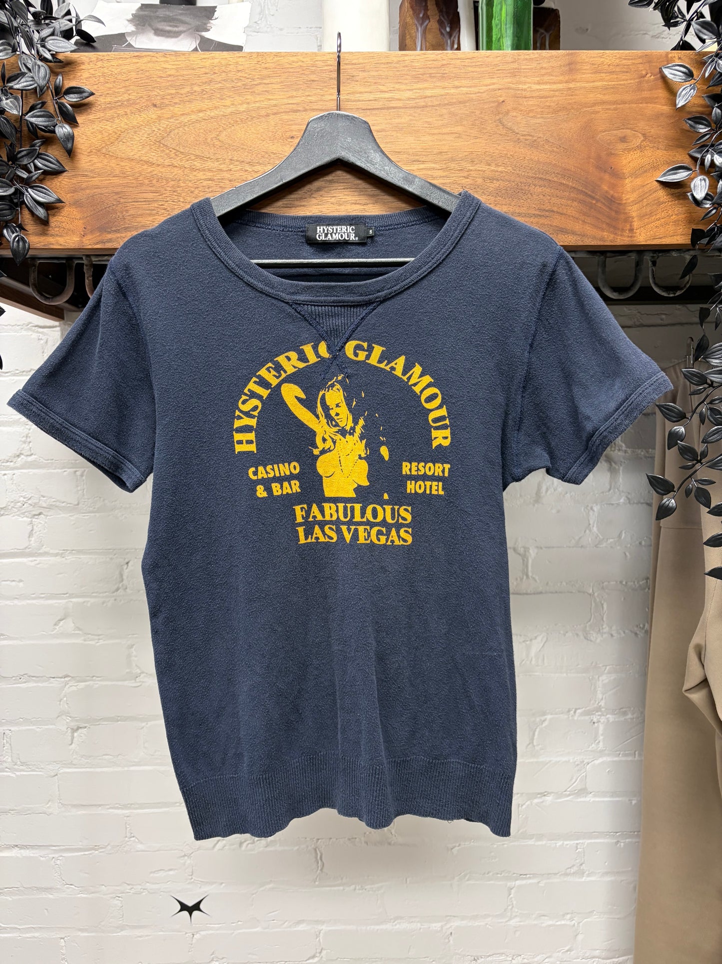 Hysteric Glamour ‘Fabulous Las Vegas’ Blue/Yellow Short Sleeve T-Shirt