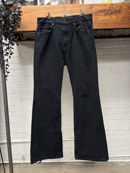 2023 Balenciaga Garde-Robe Black Flared Cut ‘Heel-Bite’ Denim