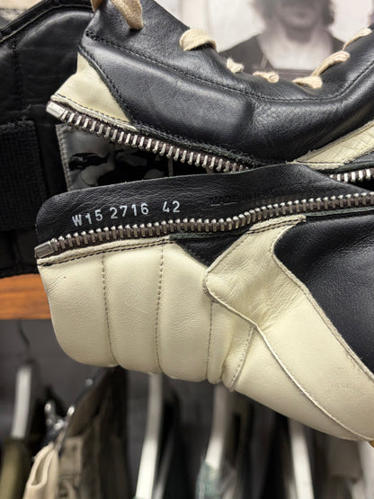 Rick Owens Geobasket Black/Milk Calf Leather High Top Sneakers