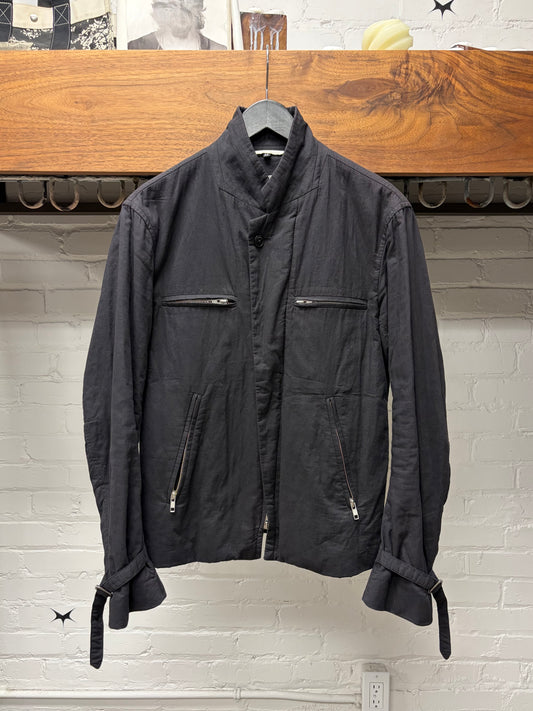 Ann Demeulemeester Black Bondage Strap Cotton Straight Jacket