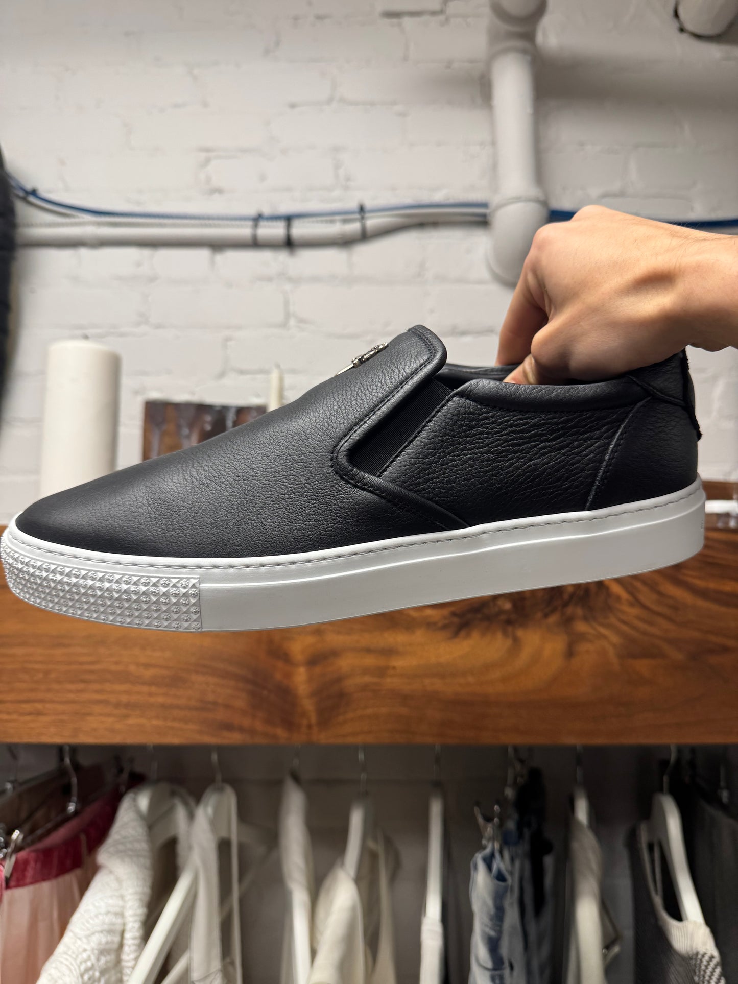 Chrome Hearts ‘Dagger’ Slip-On Leather Low Top Sneakers