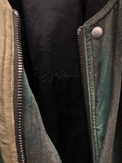 SS2018 Rick Owens ‘Dirt’ Raglan Teal/Red Flight MA-1 Bomber Jacket