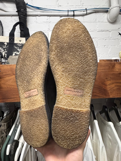 Saint Laurent Black Suede ‘Chelsea Boot’ With Crepe Sole