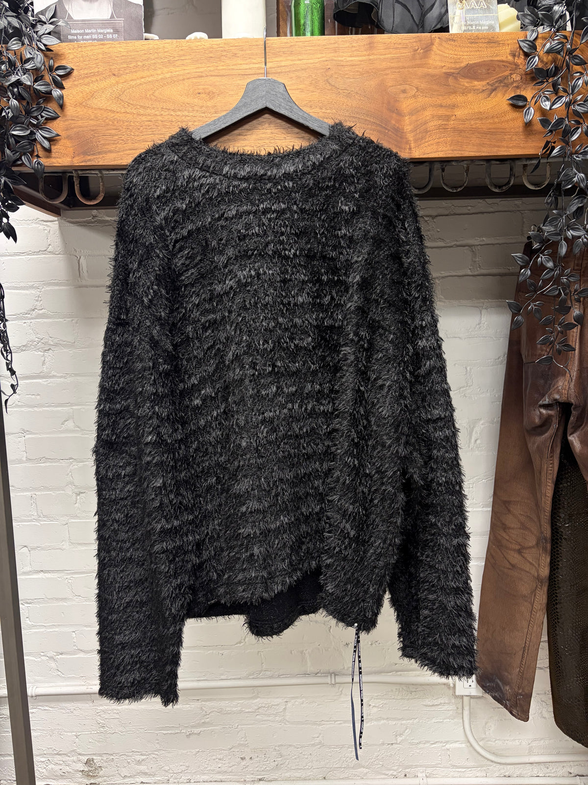 2023 Mastermind ‘Skull n Bones’ Logo Oversized Black Shag Knit Sweater