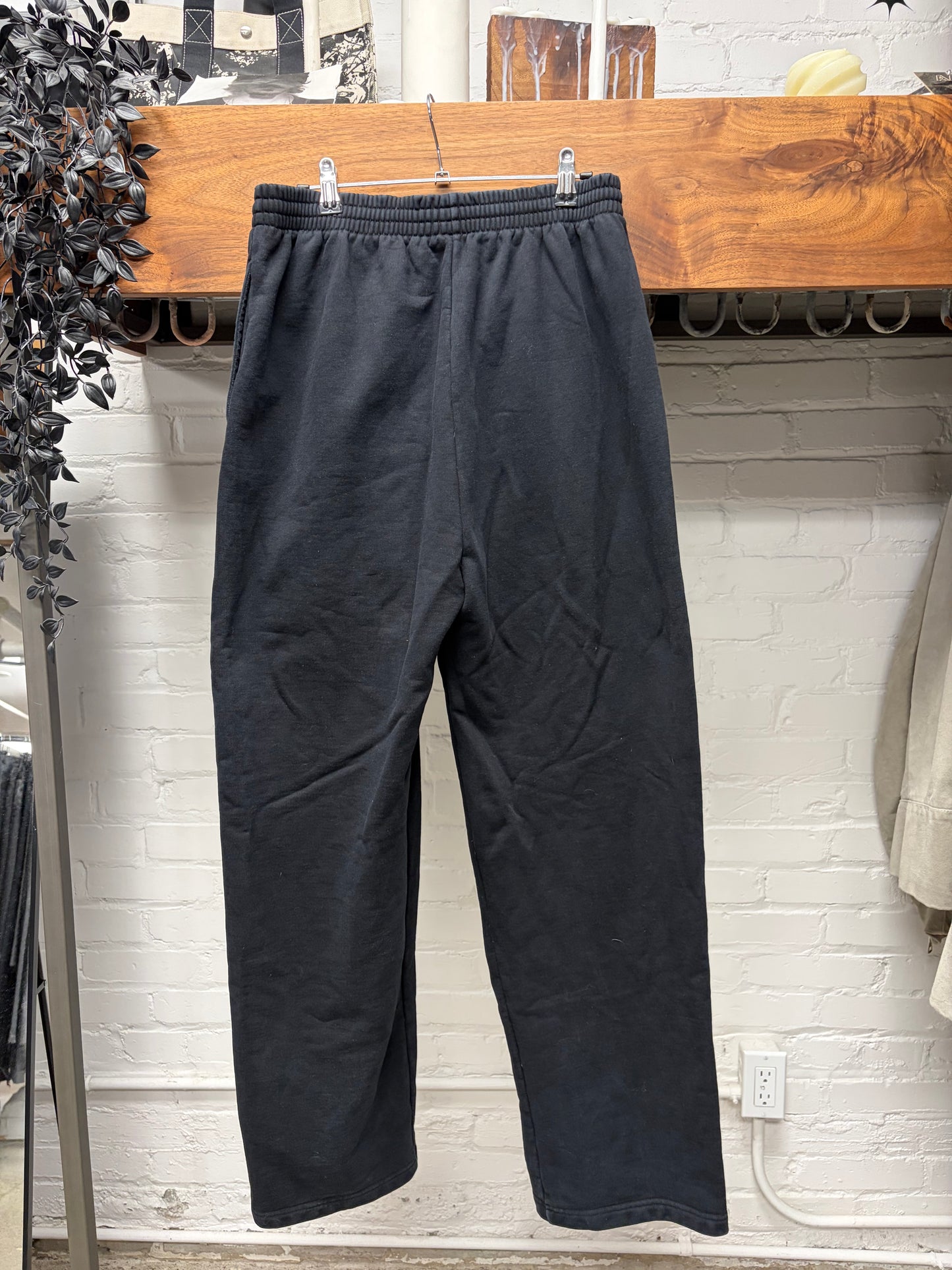 2020 Balenciaga ‘Campaign Logo’ Wide Leg Black Sweatpants