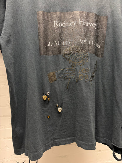Paly ‘Rodney Harvey’ Memorial Distressed Black Graphic T-Shirt