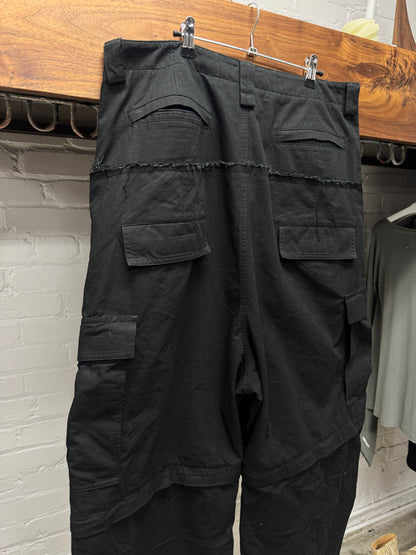 AW2024 Balenciaga ‘Cut Up’ Double Waisted Ripstop Cargo/Denim