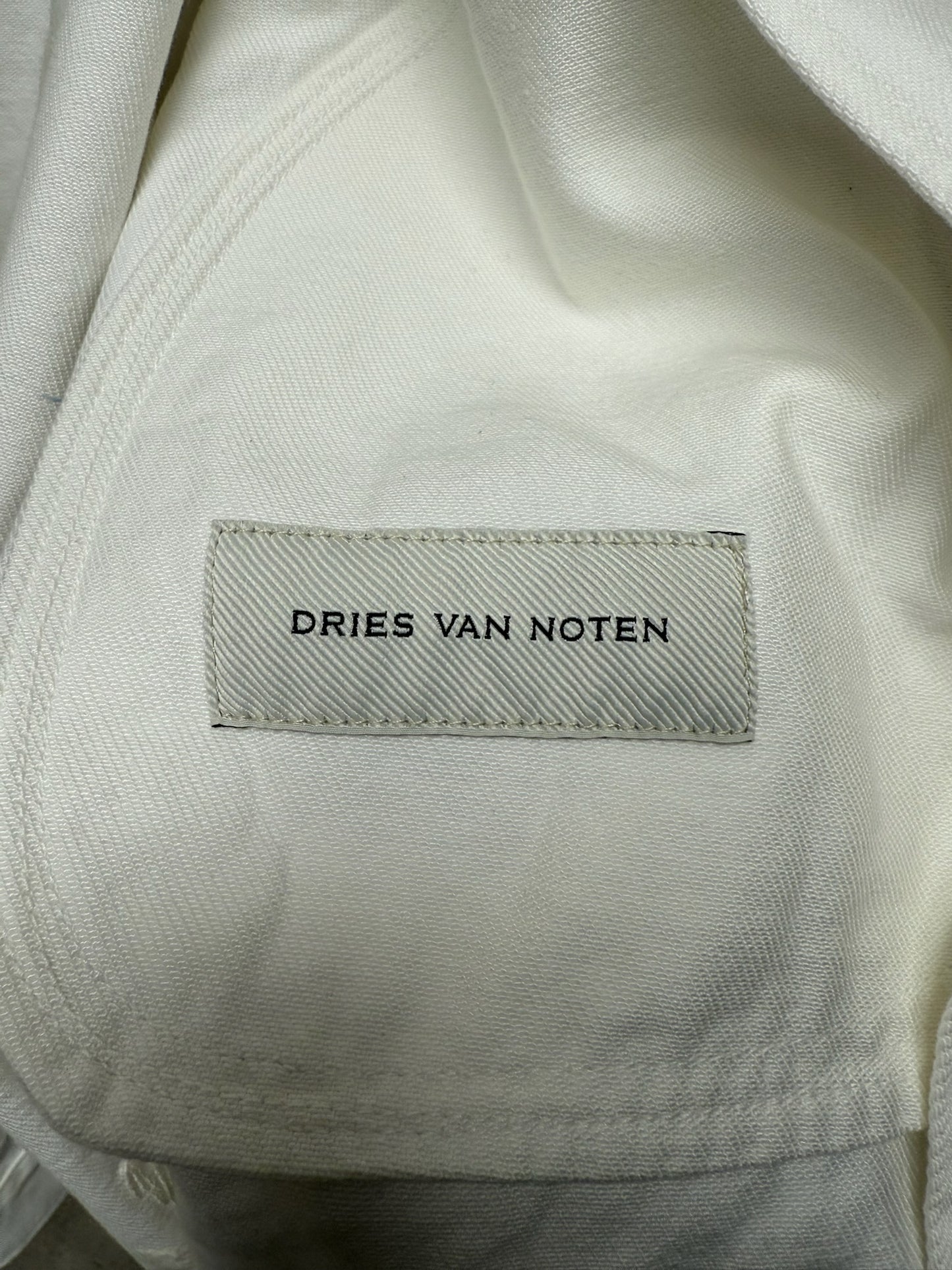Dries Van Noten ‘Veper’ Embroidered White Denim Jacket
