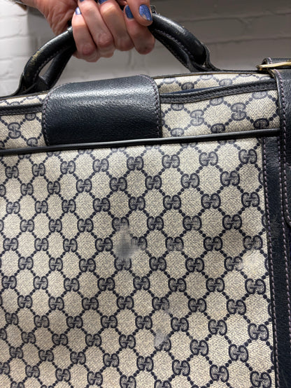 Vintage 1980s Gucci ‘Guccisima’ Monogram Top Handle Canvas Large Luggage Bag