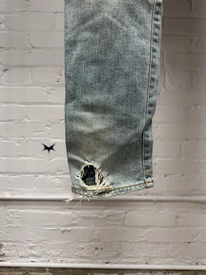 2013 Saint Laurent by Hedi Slimane ‘D02’ Light ‘Dirt Wash’ Crash Denim