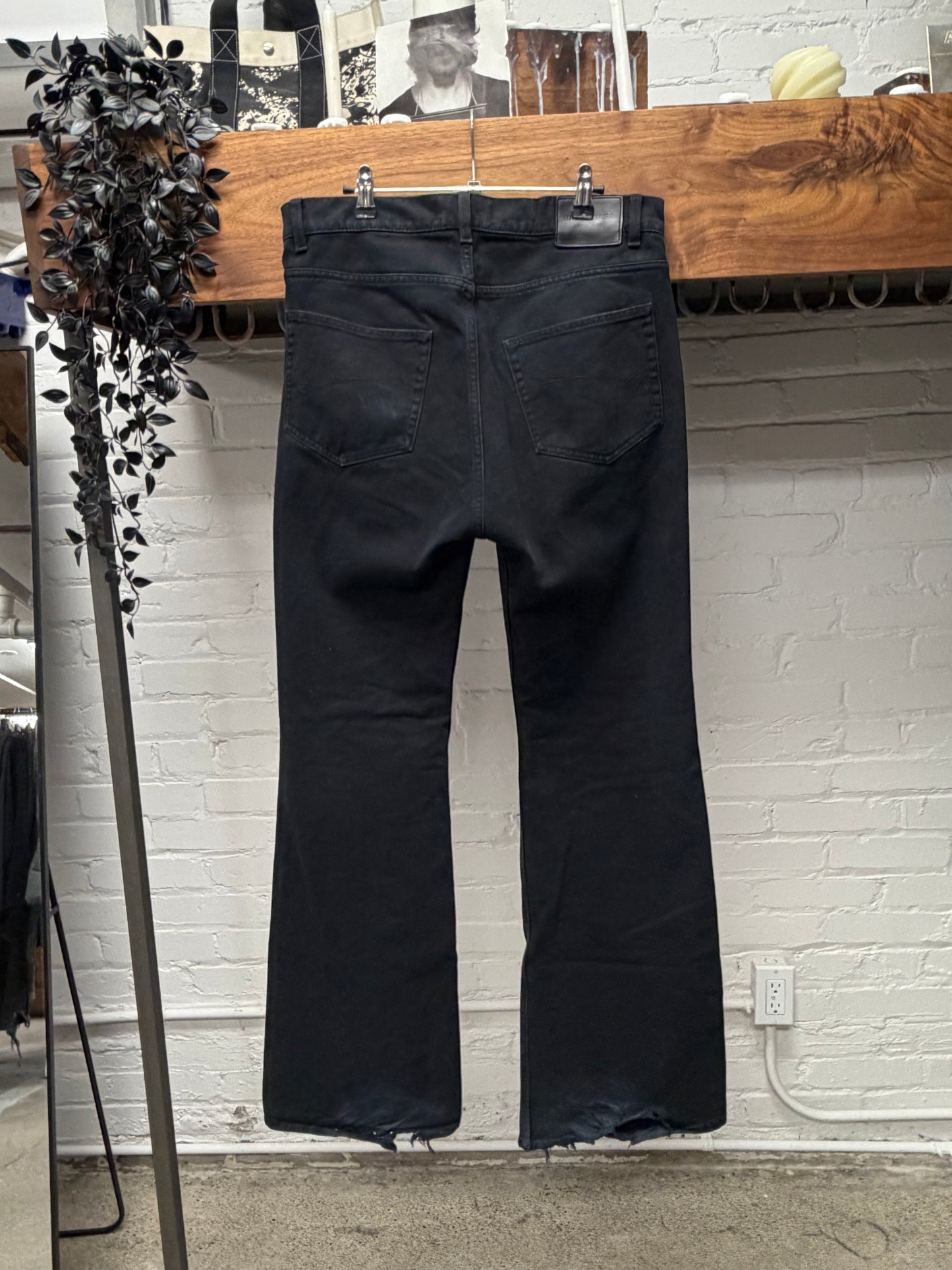 2023 Balenciaga Garde-Robe Black Flared Cut ‘Heel-Bite’ Denim