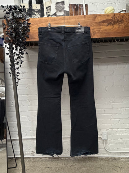 2023 Balenciaga Garde-Robe Black Flared Cut ‘Heel-Bite’ Denim