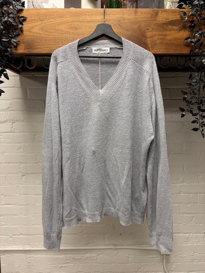 Our Legacy ‘Rue V-Neck’ Slate Grey Linen/Organic Cotton Sweater