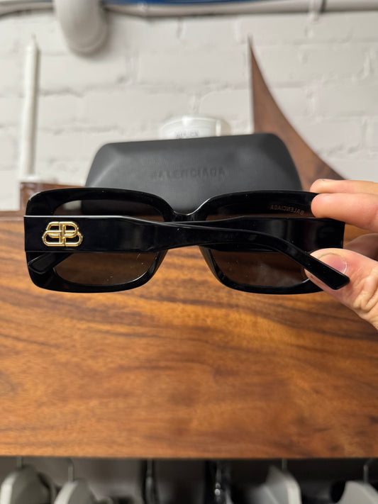 Balenciaga ‘BB Interlock Logo’ Matte Black Sunglasses