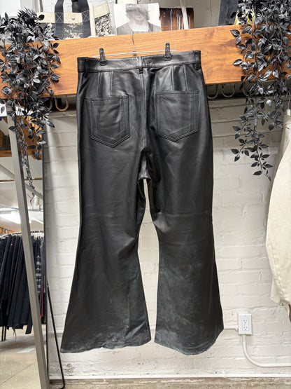 AW2022 Rick Owens ‘Strobe’ Flared Lambskin Leather Pants