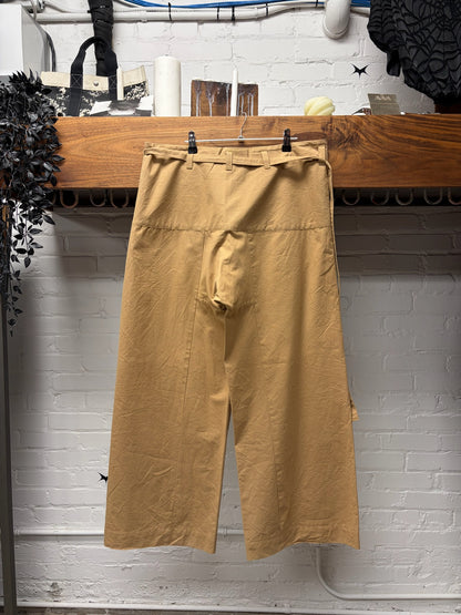 Acne Studios Cotton/Twill Wide Leg Belted Brown Pants