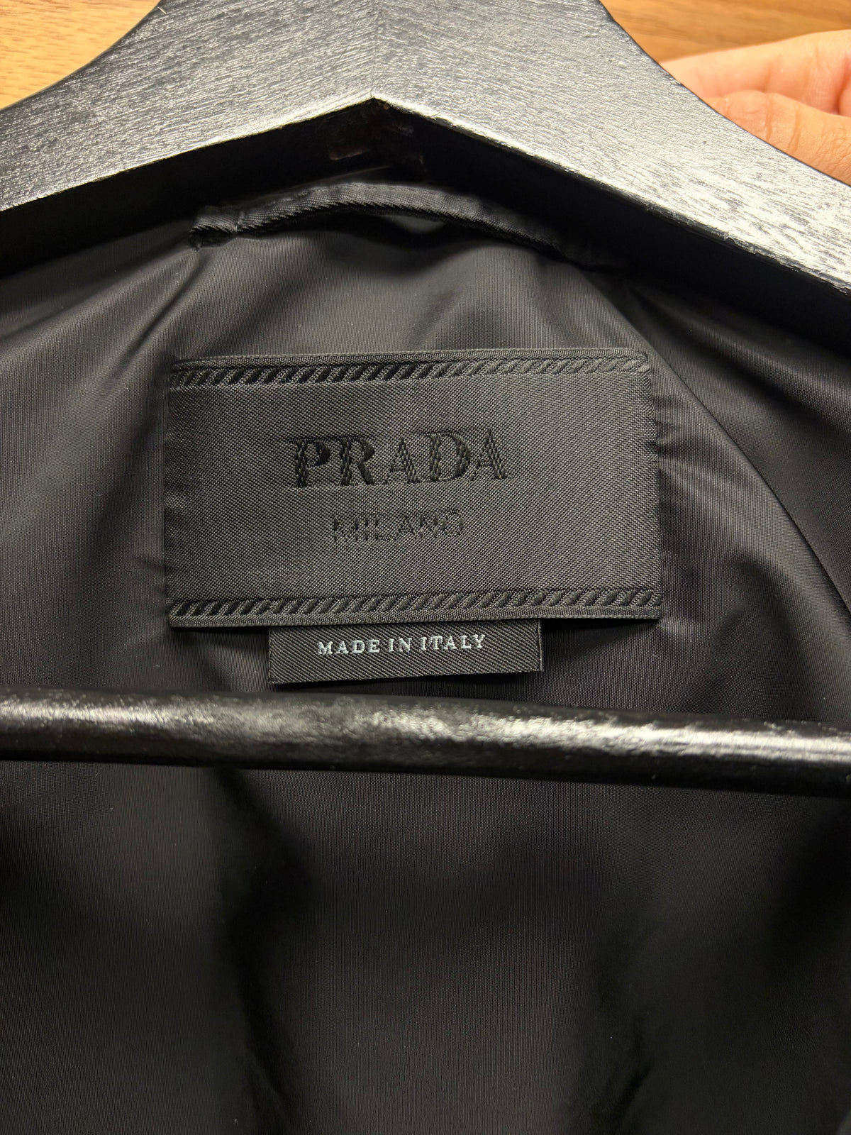 Prada Re-Nylon Hooded Black Zip-Up Shell Jacket