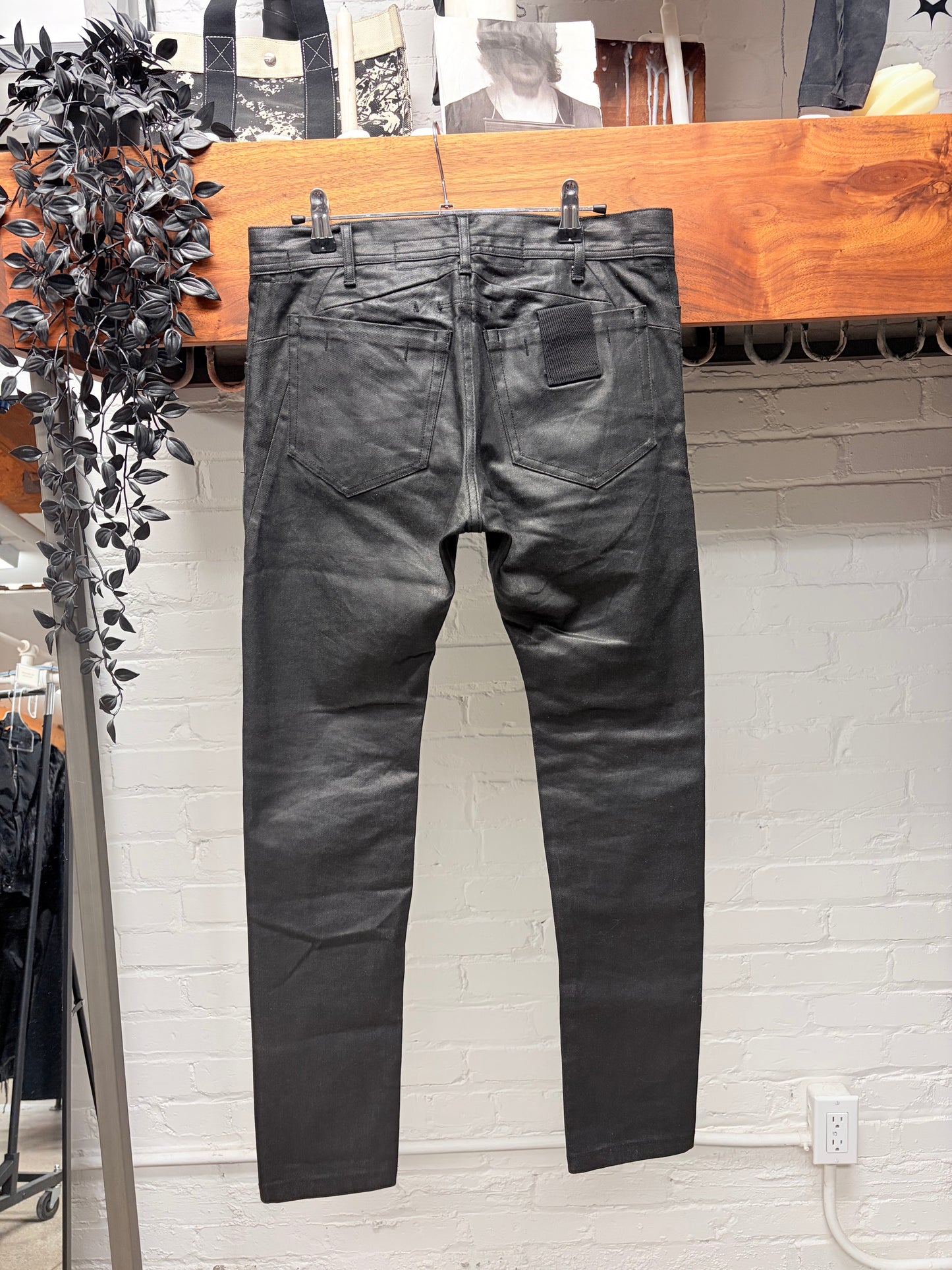 AW2015 Julius 11.5oz Waxed Black Skinny Jeans