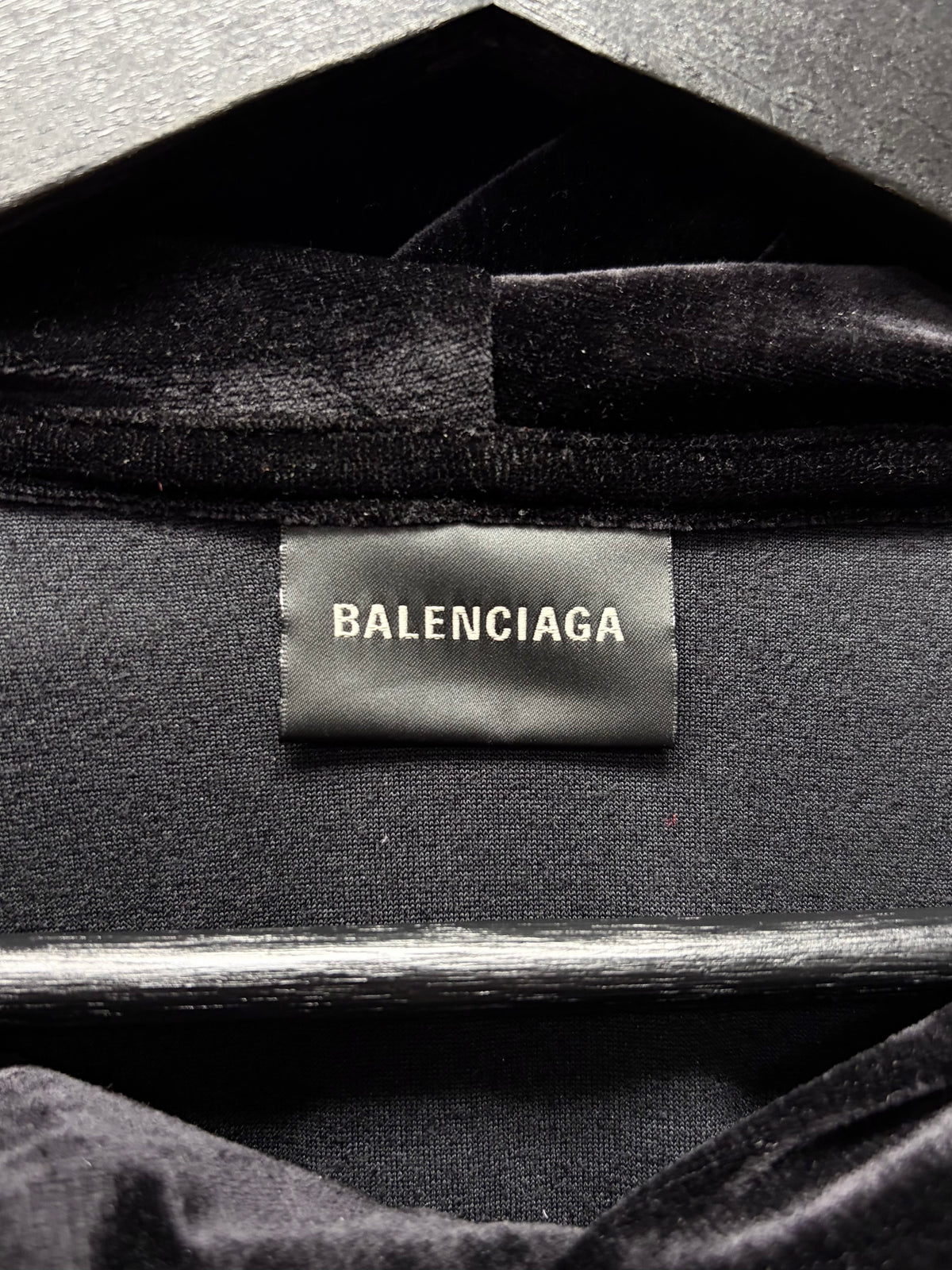 AW2022 Balenciaga ‘Velour’ Black Pullover Hoodie
