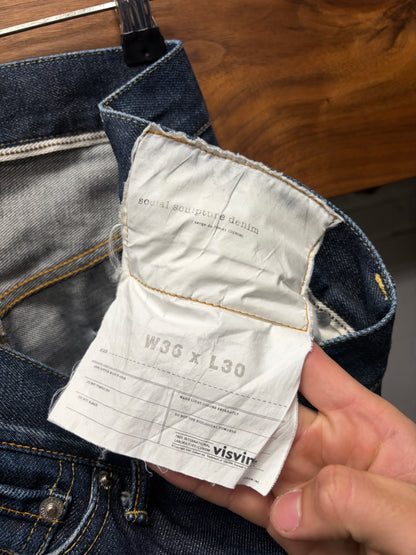 Visvim Raw Selvedge Blue ‘Social Sculpture Denim’ Bootcut Jeans