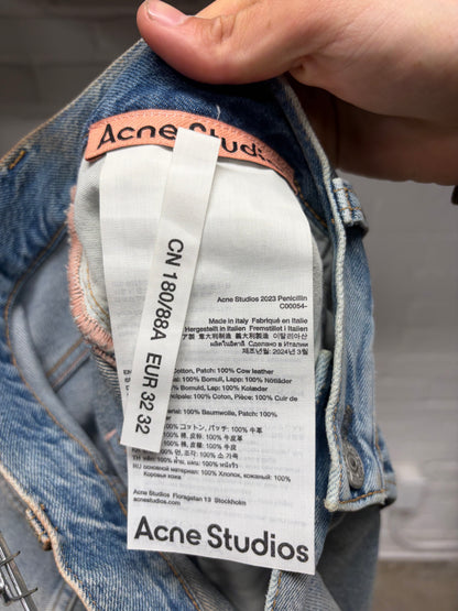 Acne Studios Mud Wash ‘Super Baggy’ Blue Wide Leg Denim