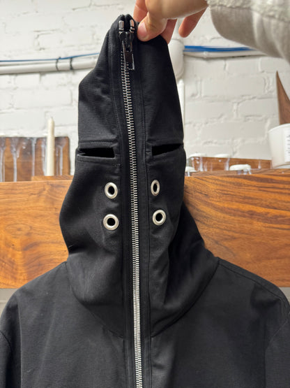 Rick Owens Canvas ‘Gimp’ Eye Cutout Full Zip Hoodie