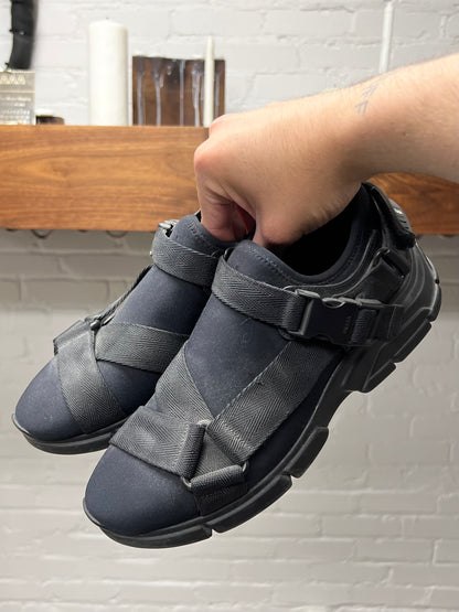 Prada ‘Buckle’ Neoprene Black Strap Low-top Sneakers