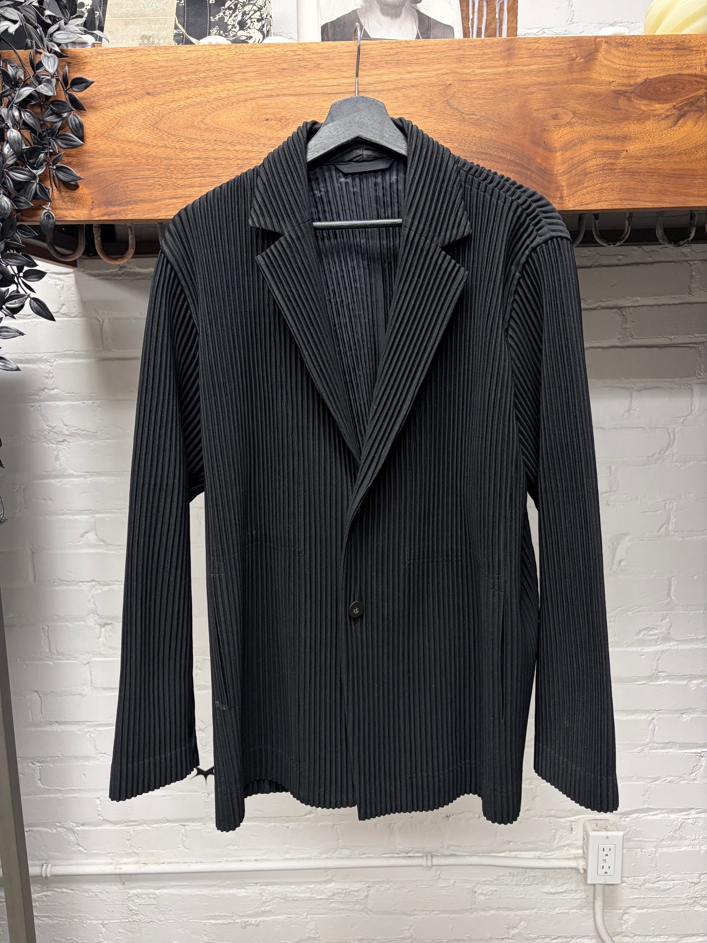Issey Miyake Homme Plisse Black Pleated Blazer