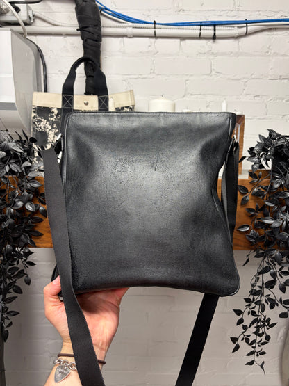 2006 Dior Homme by Hedi Slimane Waxed Black Crossbody Messenger Bag