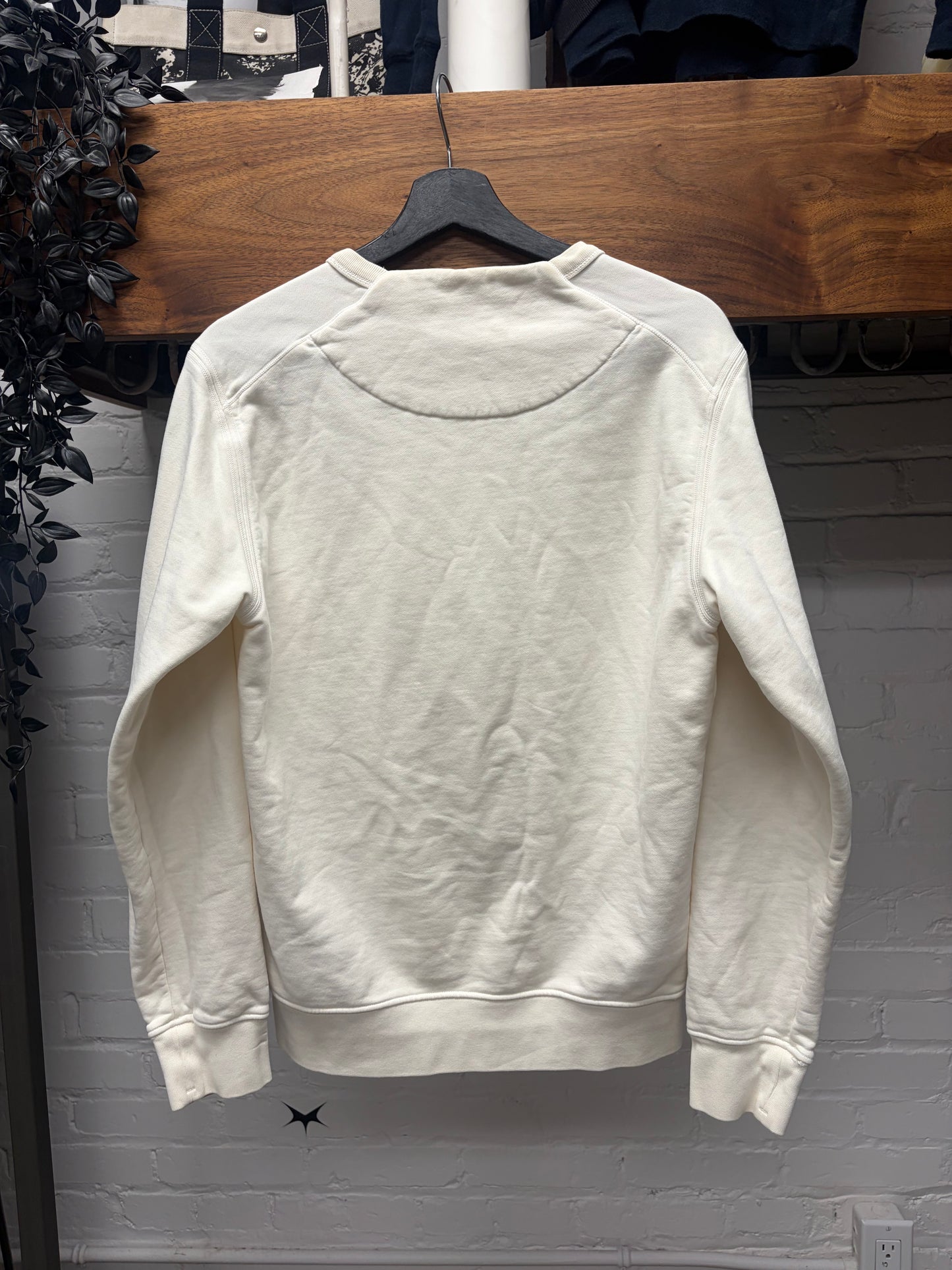 Stone Island Embroidered ‘Star Logo’ Cream White Crewneck Sweatshirt