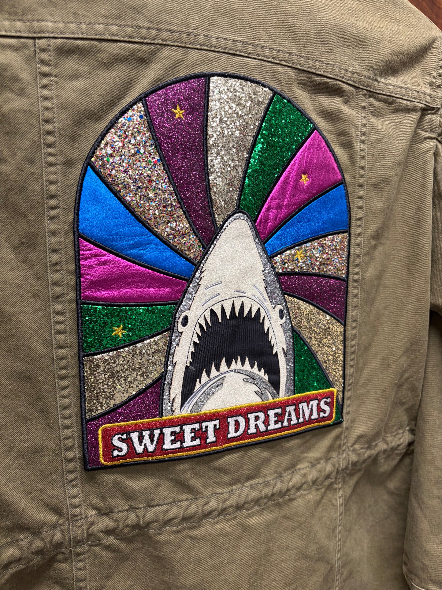 2016 Saint Laurent by Hedi Slimane ‘Sweet Dreams’ Shark Graphic Military Field Jacket