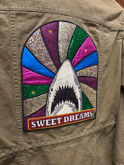 2016 Saint Laurent by Hedi Slimane ‘Sweet Dreams’ Shark Graphic Military Field Jacket