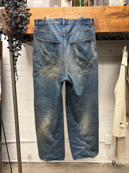 Vetements ‘Spiral Cut’ Blue Sand-Wash Denim