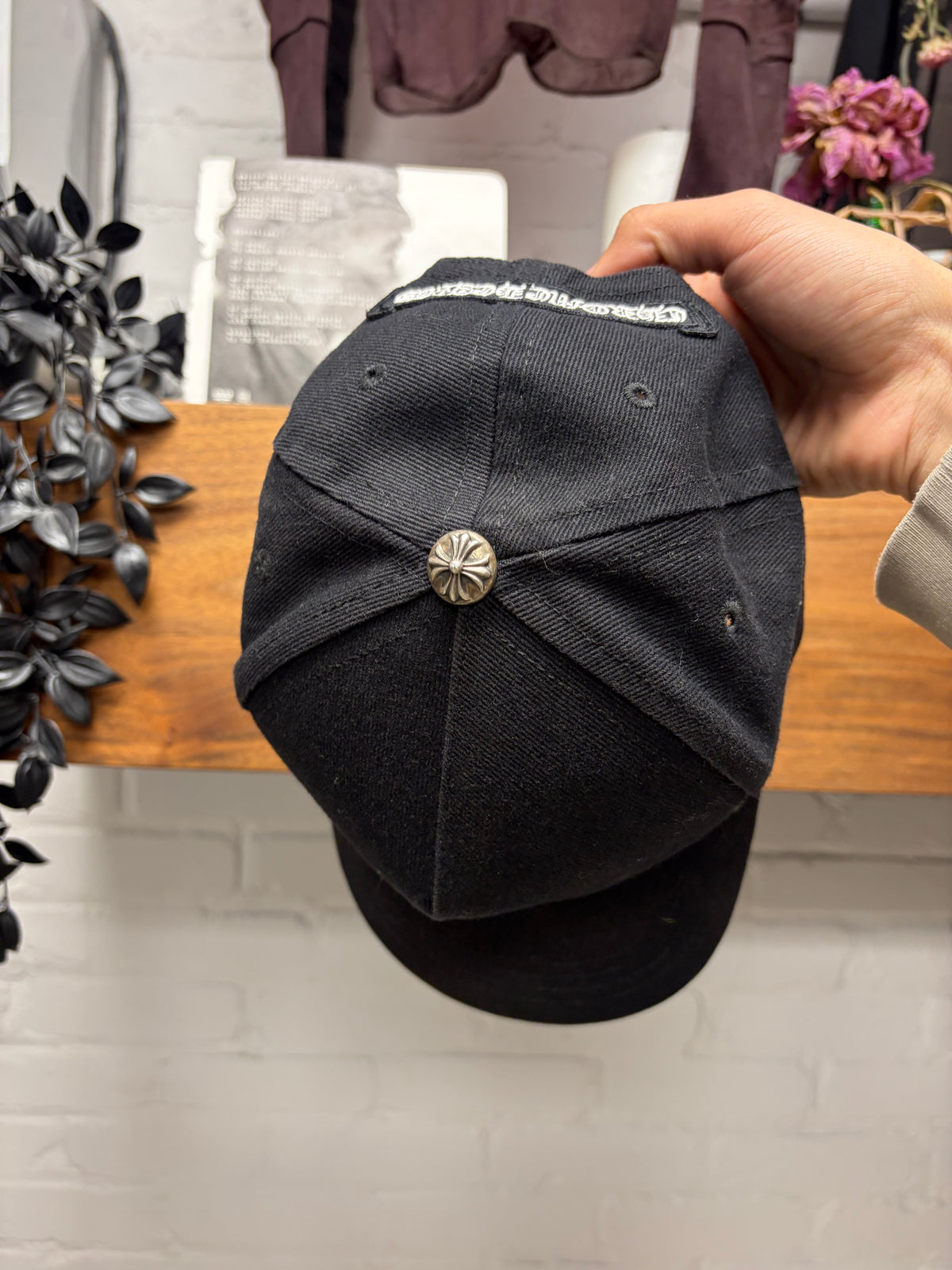 Chrome Hearts Black ‘Single Cross’ .925 Silver Hardware Trucker Hat