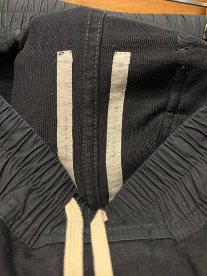 AW2019 Rick Owens ‘Larry’ Black Cargo Jogger Drawstring Sweatpants