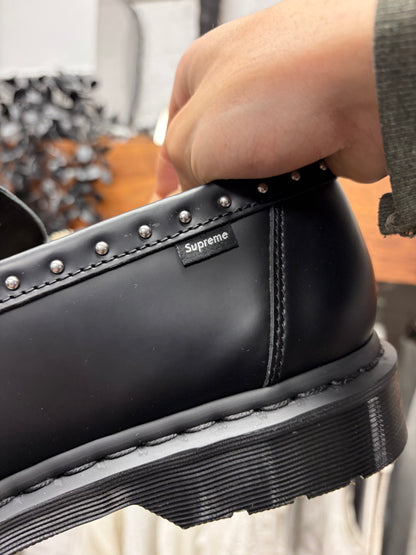 2025 Supreme x Doc Martens ‘Penton’ Studded Black Leather Loafers