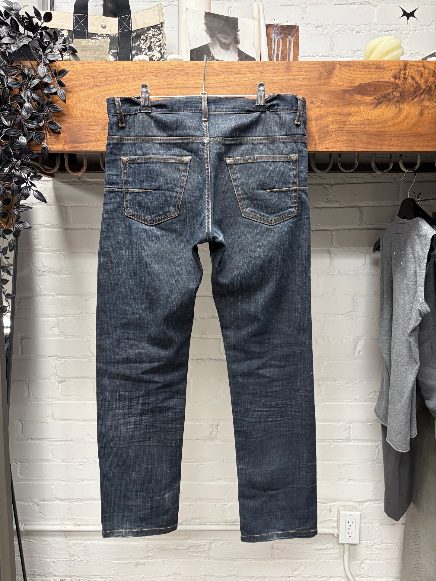 Dior Homme Raw Washed Blue Skinny Jeans