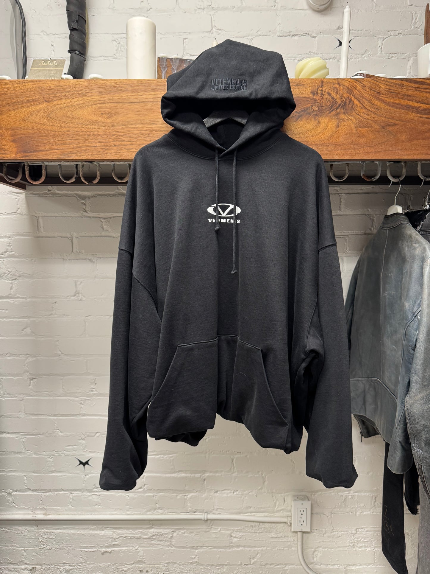 Vetements ‘Oval Logo’ Heavyweight Cotton Black Oversized Hoodie